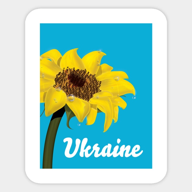 Ukraine Sunflower tourism poster Sticker by nickemporium1